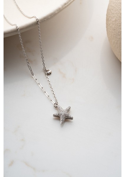 925 Ayar Gümüş Incili Yıldız Kolye fırsatları