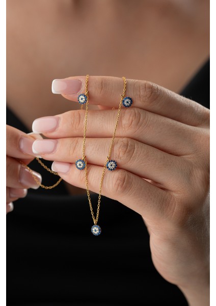 925 Ayar Gümüş Nazar Model Kolye