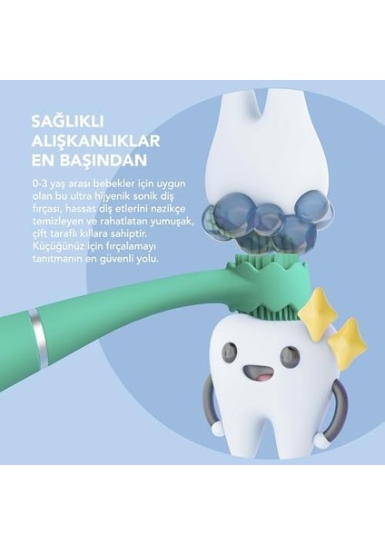 Foreo Issa 4 Baby – Bebekler Için Silikon Sonik Diş Fırçası Seti, Çift Taraflı Kıllar, Eğlenceli Gülümseme, Diş Eti Masajı, Ekstra Başlıkla 12 Ay Bakım, Seyahat Dostu - Kivi Yeşili fiyatları