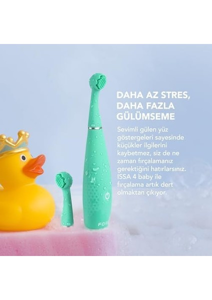 Foreo Issa 4 Baby – Bebekler Için Silikon Sonik Diş Fırçası Seti, Çift Taraflı Kıllar, Eğlenceli Gülümseme, Diş Eti Masajı, Ekstra Başlıkla 12 Ay Bakım, Seyahat Dostu - Kivi Yeşili modelleri