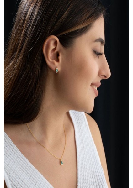 925 Ayar Gümüş Aralık Ayı Doğum Taşı ( Blue Topaz ) Damla Kolye indirimleri