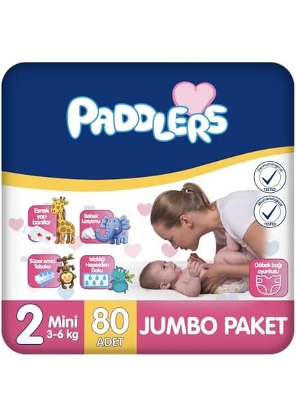 Paddlers 2 Numara Mini 3-6 kg Bebek Bezi (1 x 80 Adet)