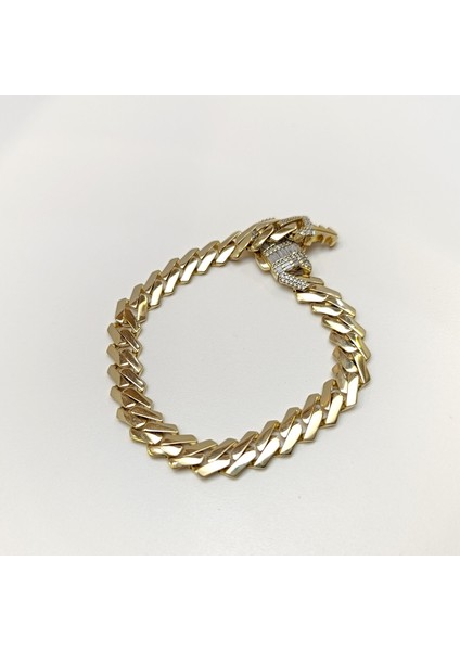 9mm Taşlı Gurmet Bileklik Künye 14 Ayar Altın Hd Videolu fiyatları