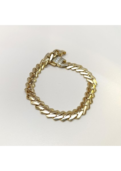 9mm Taşlı Gurmet Bileklik Künye 14 Ayar Altın Hd Videolu modelleri