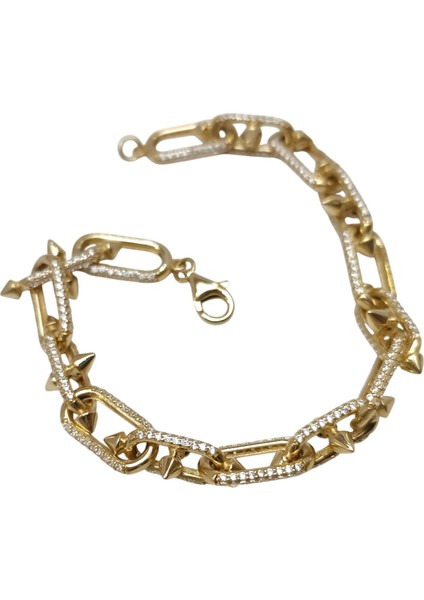 Taşlı Bileklik Künye 14 Ayar Altın Hd Videolu