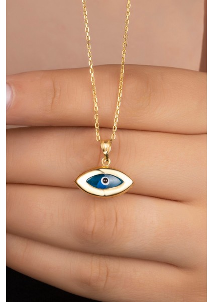 925 Ayar Gümüş Gold Göz Nazar Kolye fiyatları