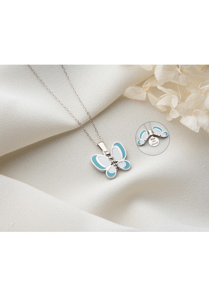 925 Ayar Gümüş Mineli Açılabilen Isimi Kelebek Kolye fırsatları