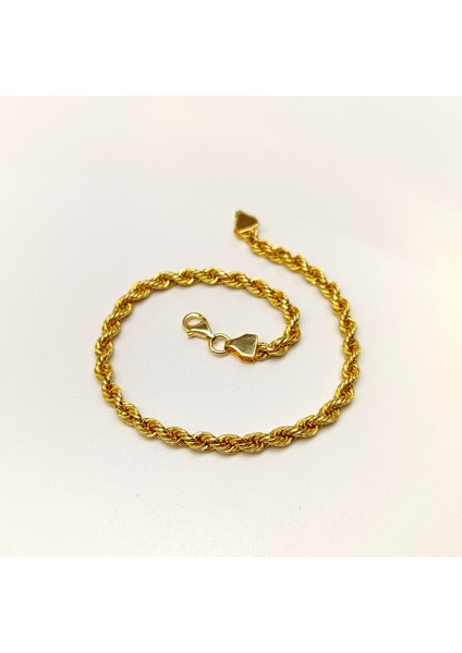 3.7mm Halat Bileklik Künye 14 Ayar Altın Hd Videolu modelleri