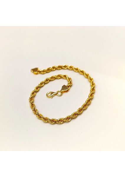 3.7mm Halat Bileklik Künye 14 Ayar Altın Hd Videolu fırsatları