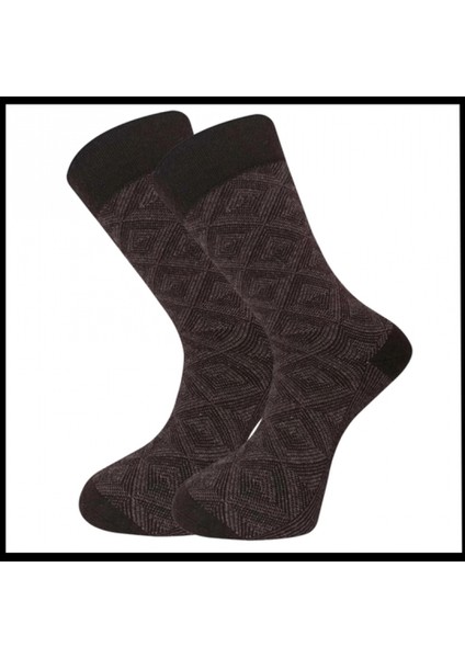 Uyguna-Yakala Erkek Çorabı Kahverengi Pamuklu Havlu KIŞLIK-RAP.382