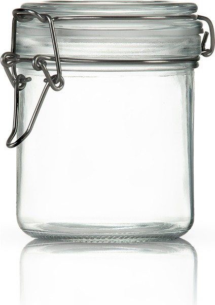 3'lü Korken Kavanoz 300 ml Vakumlu Kilitli Cam Saklama Kavanozu