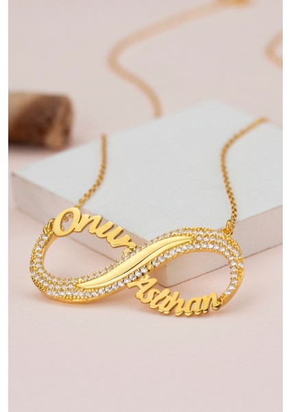 925 Ayar Gümüş Isimli Taşlı Sonsuzluk Kolyesi modelleri