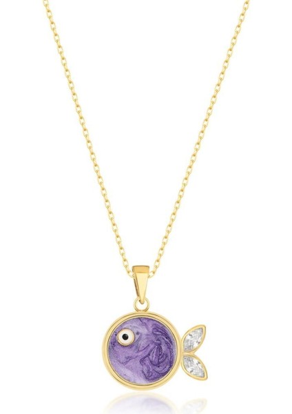 925 Ayar Gümüş Mor Balık Kolye fiyatları