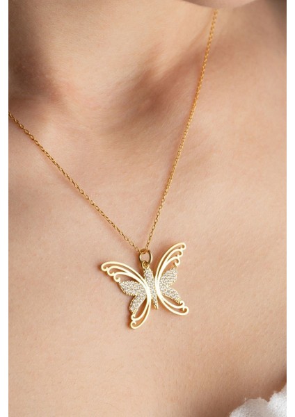 925 Ayar Gümüş Kelebek Kolye fırsatları