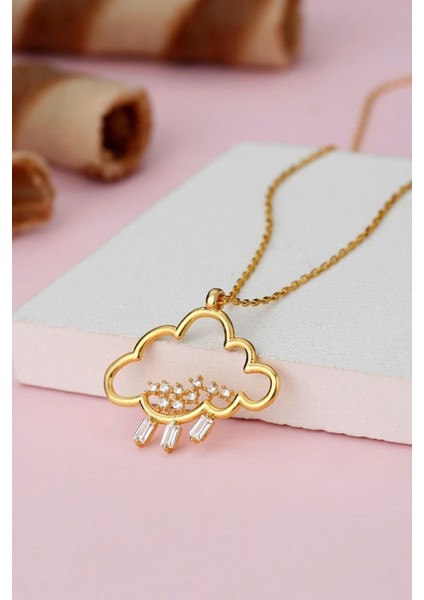 925 Ayar Gümüş Yağmur Bulut Kolye