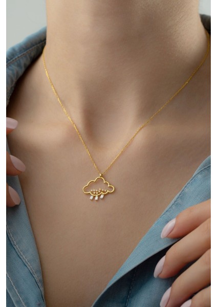 925 Ayar Gümüş Yağmur Bulut Kolye modelleri