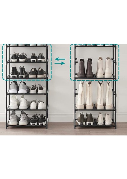 Modüler Ayakkabı Rafı ve Organizeri Az Yer Kaplar Şık ve Dayanılıklı 5'li (Beş Adet Raf ) ( 5 Kat )