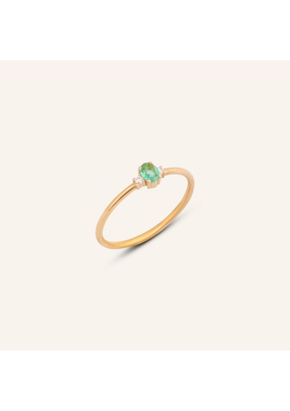 Minimal Oval Zümrüt Yüzük modelleri
