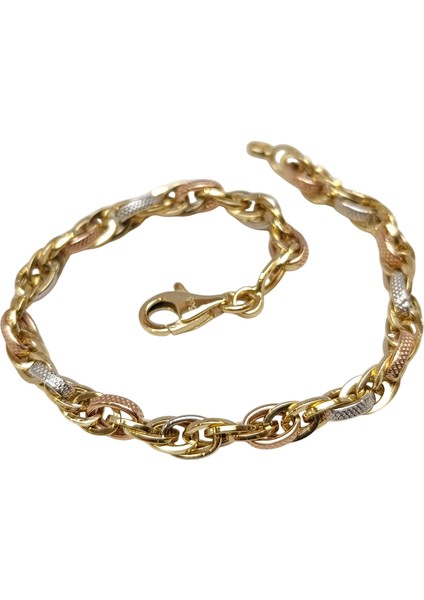 5.5mm Palamut Haloy Bileklik Künye 14 Ayar Altın Hd Videolu