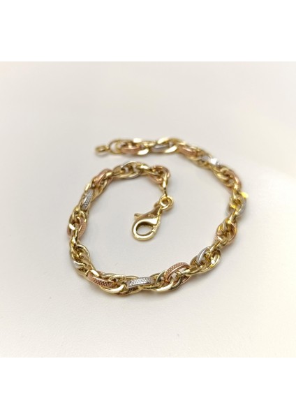 5.5mm Palamut Haloy Bileklik Künye 14 Ayar Altın Hd Videolu fiyatları