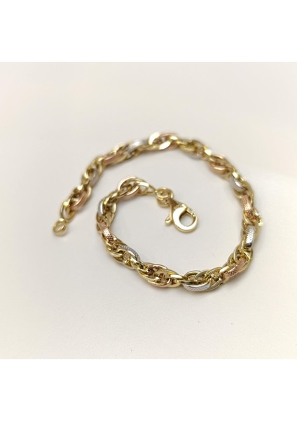 5.5mm Palamut Haloy Bileklik Künye 14 Ayar Altın Hd Videolu modelleri