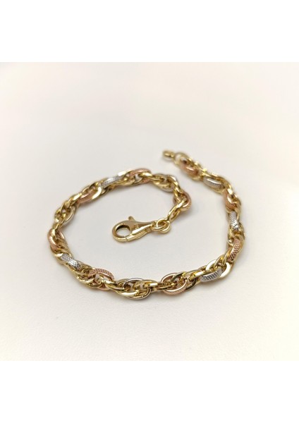 5.5mm Palamut Haloy Bileklik Künye 14 Ayar Altın Hd Videolu fırsatları