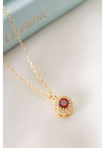 925 Ayar Gümüş Ocak Ayı Doğum Taşı ( Garnet ) Kolye fiyatları