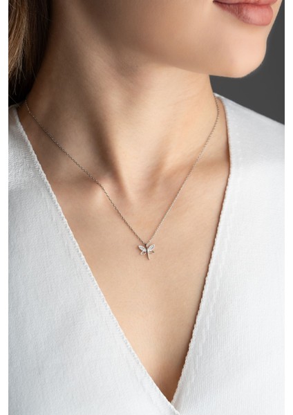 925 Ayar Gümüş Minimal Yusufçuk Kolye