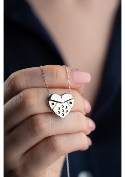 925 Ayar Gümüş Isim Yazılabilen Kalp Kolye