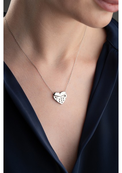 925 Ayar Gümüş Isim Yazılabilen Kalp Kolye modelleri