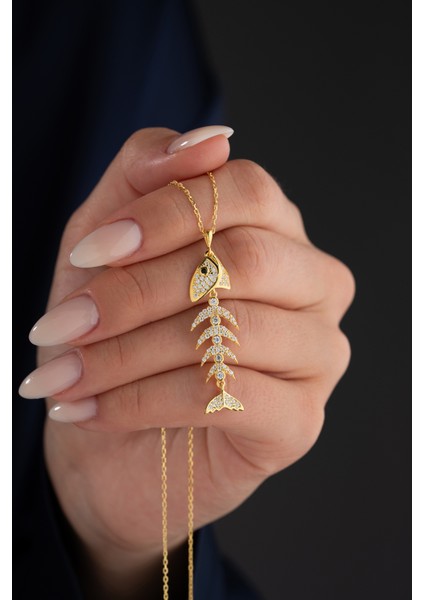 925 Ayar Gümüş Balık Kılçığı Kolye fiyatları