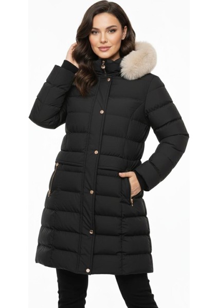 Kadın Spor Kapüşonlu Içi Peluş Mont M5307 BGL-ST04913