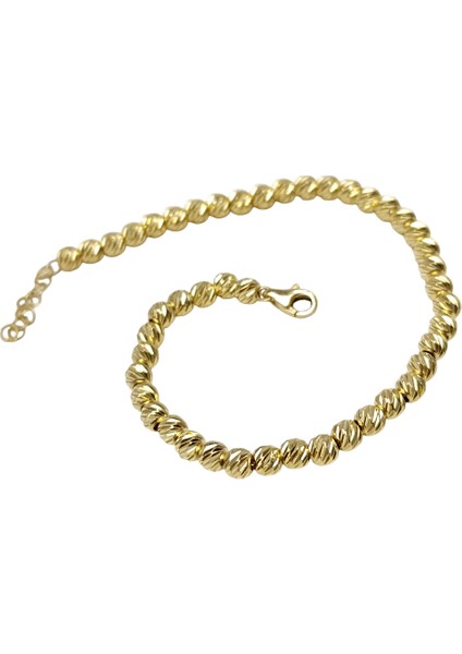 4mm Dorika Toplu Bileklik Künye 14 Ayar Altın Hd Videolu