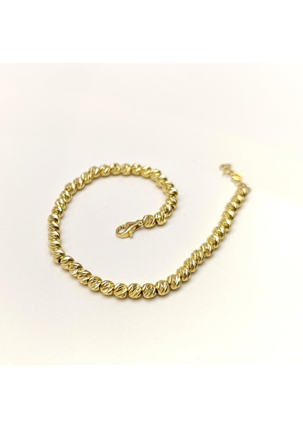 4mm Dorika Toplu Bileklik Künye 14 Ayar Altın Hd Videolu fırsatları