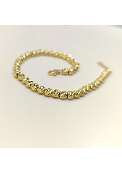 4mm Dorika Toplu Bileklik Künye 14 Ayar Altın Hd Videolu indirimleri