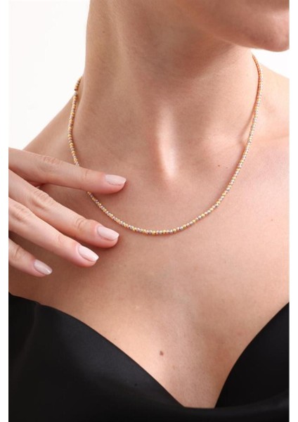 925 Ayar Rose Gold Dorika Toplu Gümüş Kolye