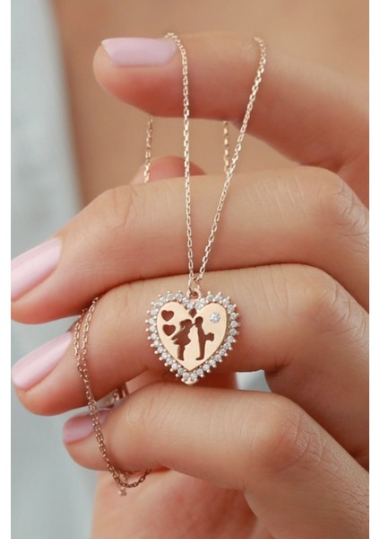 925 Ayar Gümüş Mutlu Çift Kolyesi fiyatları