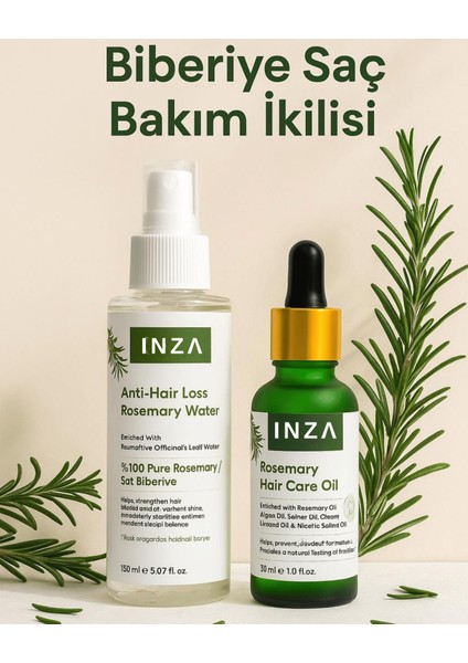 Biberiye Saç Bakım Ikilisi – Saç Dökülmesine Karşı Su + Yağ Seti – Hızlı Uzama Destekli