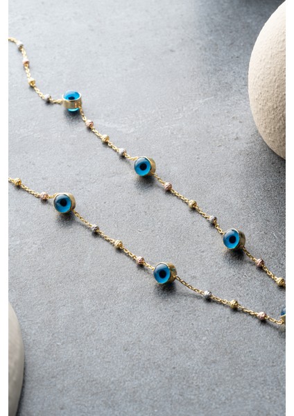 925 Ayar Gümüş Toplu Göz Nazarlı Kolye fırsatları