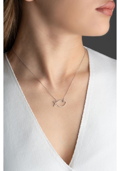 925 Ayar Gümüş Balık Kolye