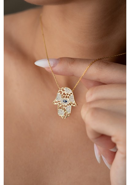 925 Ayar Gümüş Fatma Ana Eli Kolye fiyatları