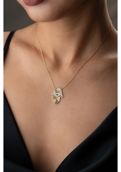 925 Ayar Gümüş Fatma Ana Eli Kolye modelleri