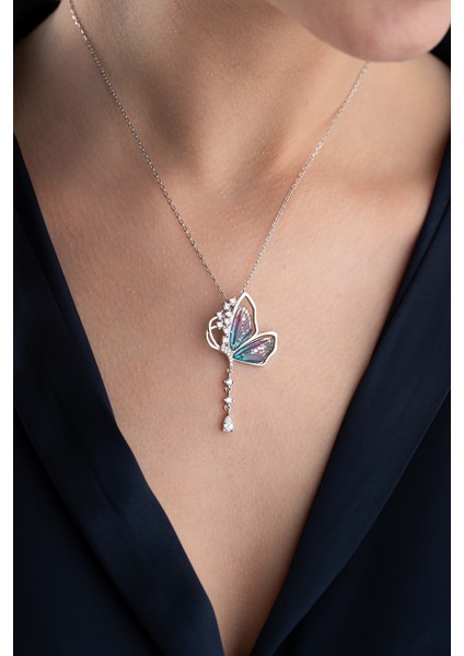 925 Ayar Gümüş Kelebek Kolye
