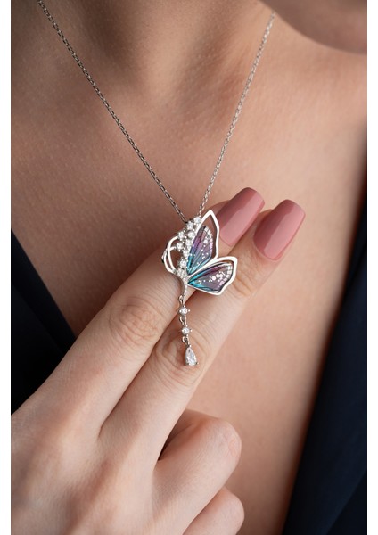 925 Ayar Gümüş Kelebek Kolye modelleri