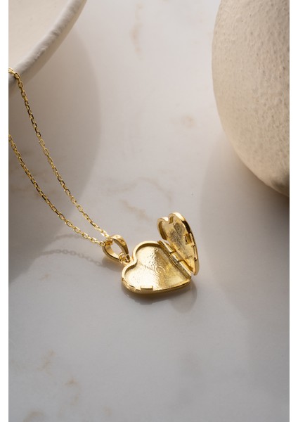 925 Ayar Gümüş Kalp Resimlik Kolye fırsatları