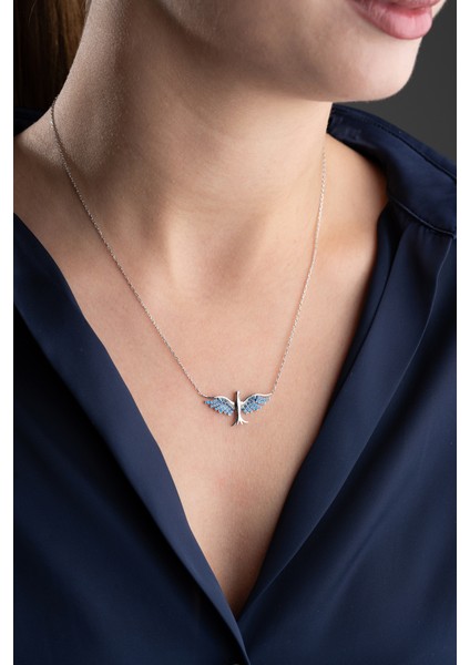 925 Ayar Gümüş Zirkon Taşlı Anka Kuşu Kolye modelleri