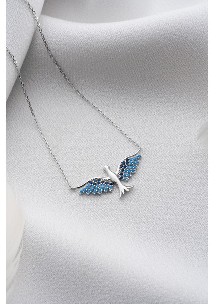 925 Ayar Gümüş Zirkon Taşlı Anka Kuşu Kolye fırsatları