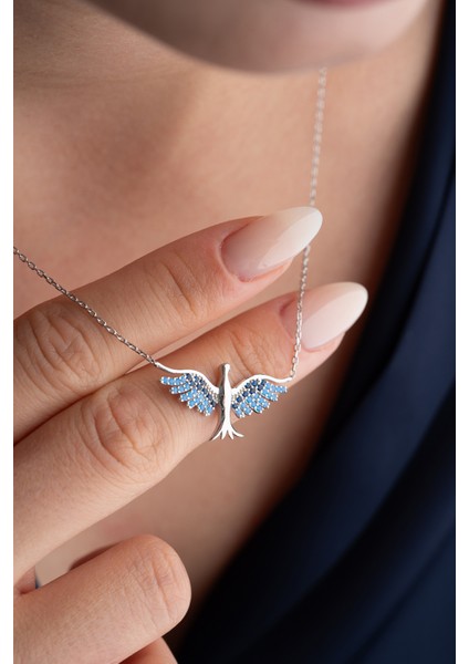 925 Ayar Gümüş Zirkon Taşlı Anka Kuşu Kolye indirimleri