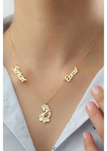 925 Ayar Gümüş Kişiye Özel Isimli Anne Bebek Kolye fiyatları