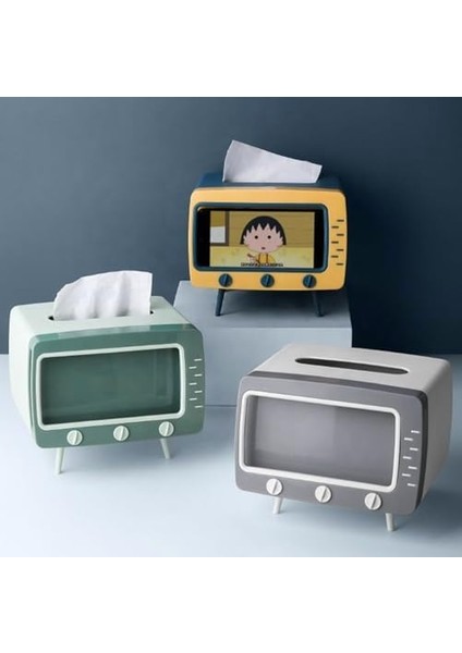 Masaüstü Retro Telefon Tutucu, Masaüstü Peçetelik Cep Telefonu Standı (Yeşil) modelleri